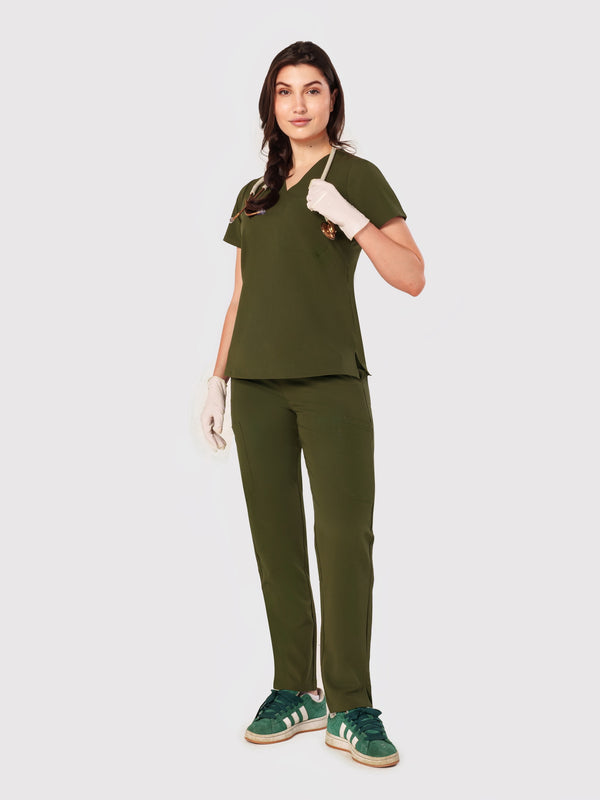 Sleek Eight-Pocket Slim Scrub Pant