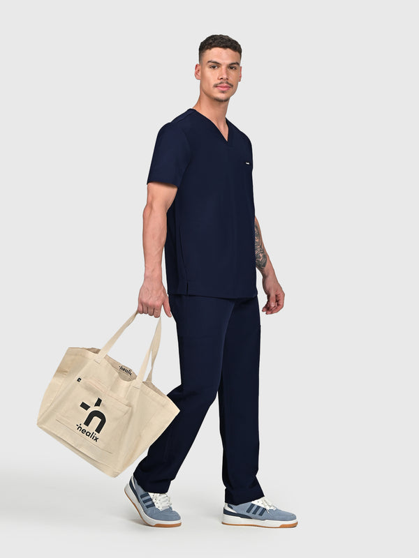 Grid Eight-Pocket Cargo Scrub Pant