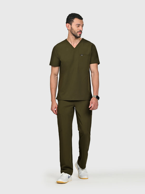 Grid Eight-Pocket Cargo Scrub Pant
