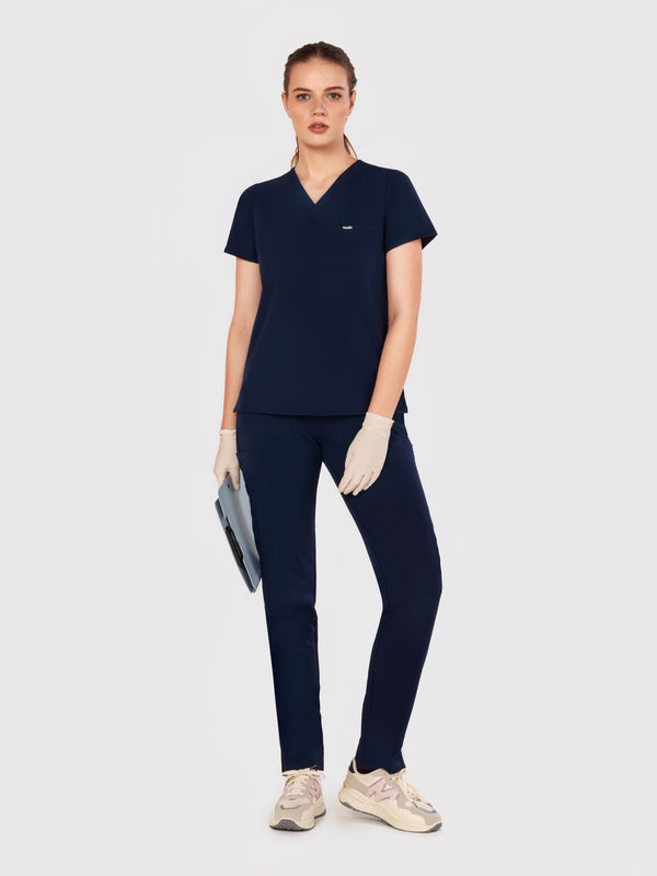 Sleek Eight-Pocket Slim Scrub Pant