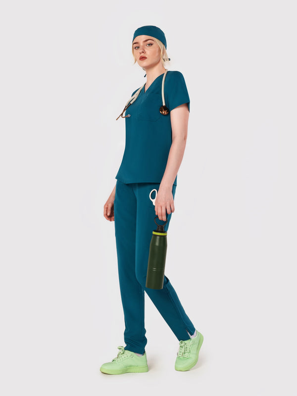 Sleek Eight-Pocket Slim Scrub Pant