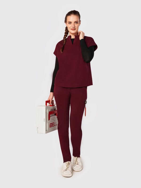 Sleek Eight-Pocket Slim Scrub Pant
