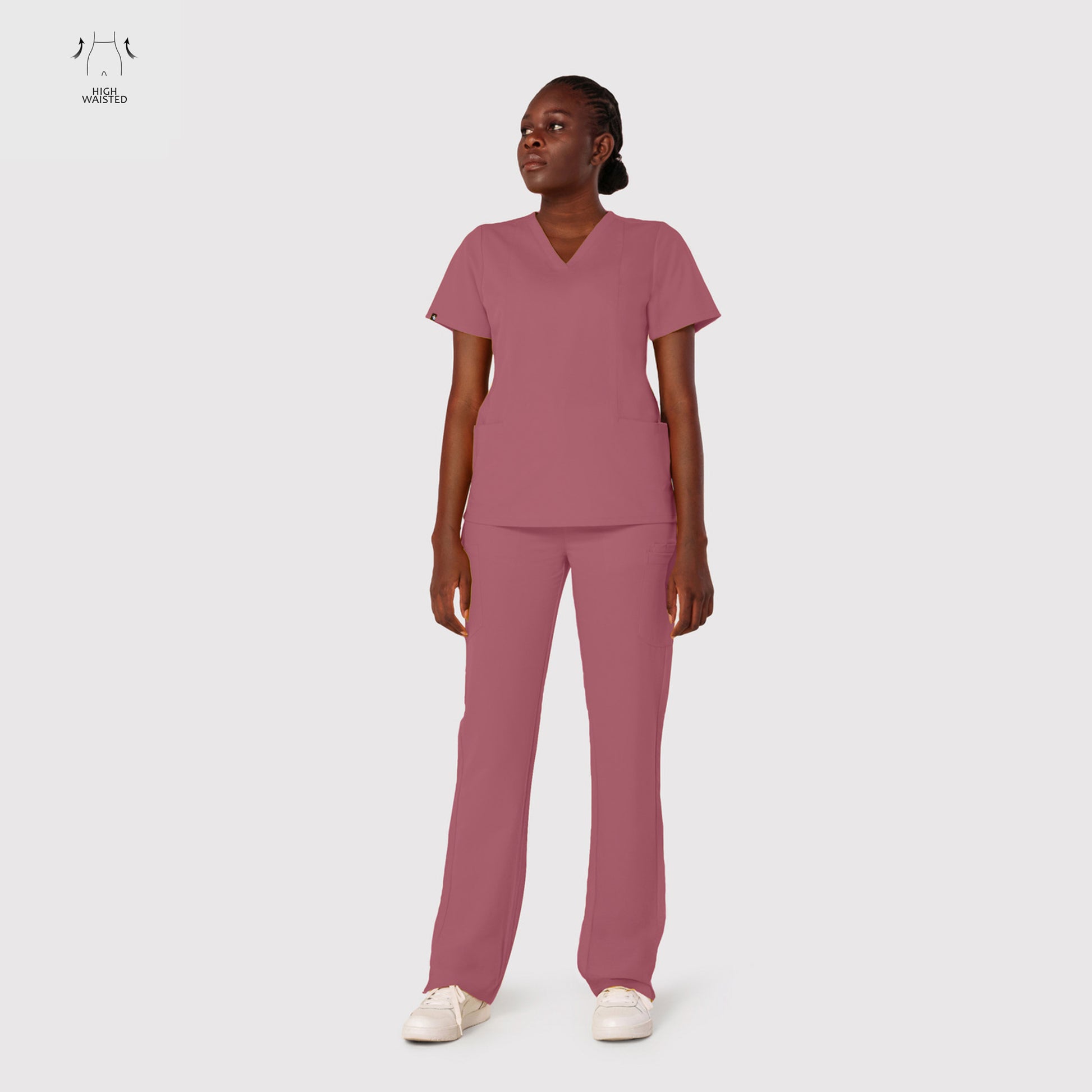 High Waisted Rise Ten-Pocket Cargo Scrub Pant