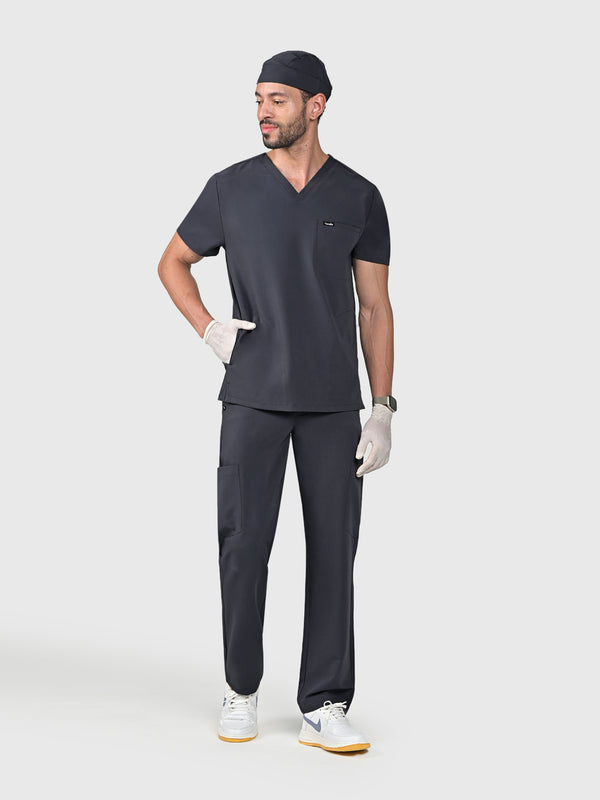 Grid Eight-Pocket Cargo Scrub Pant
