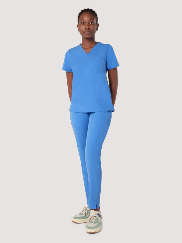 Sleek Eight-Pocket Slim Scrub Pant