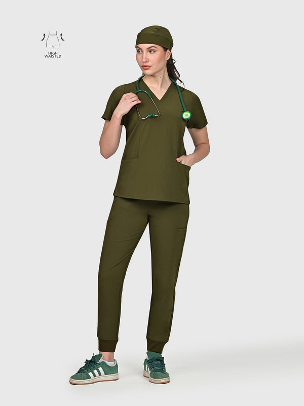 High Waisted Flex Nine-Pocket Jogger Scrub Pant
