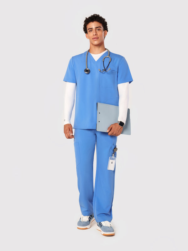Grid Eight-Pocket Cargo Scrub Pant