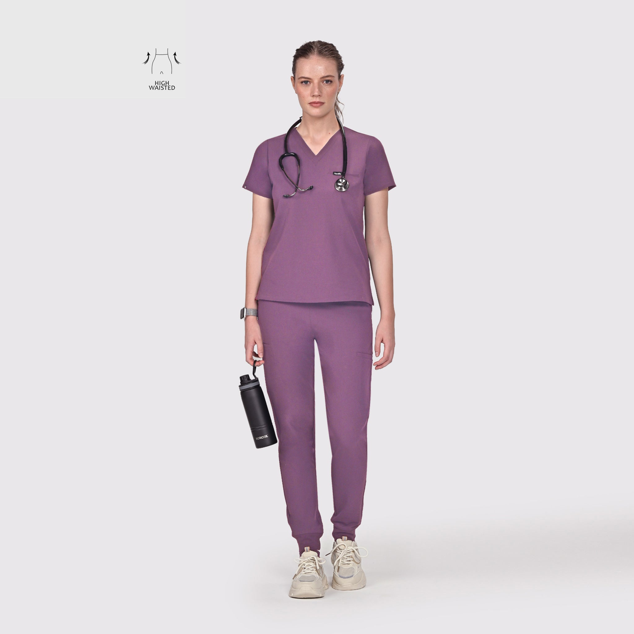 High Waisted Flex Nine-Pocket Jogger Scrub Pant – Healix Scrubs