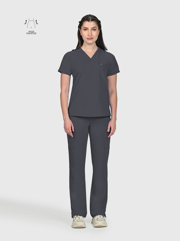 High Waisted Rise Ten-Pocket Cargo Scrub Pant