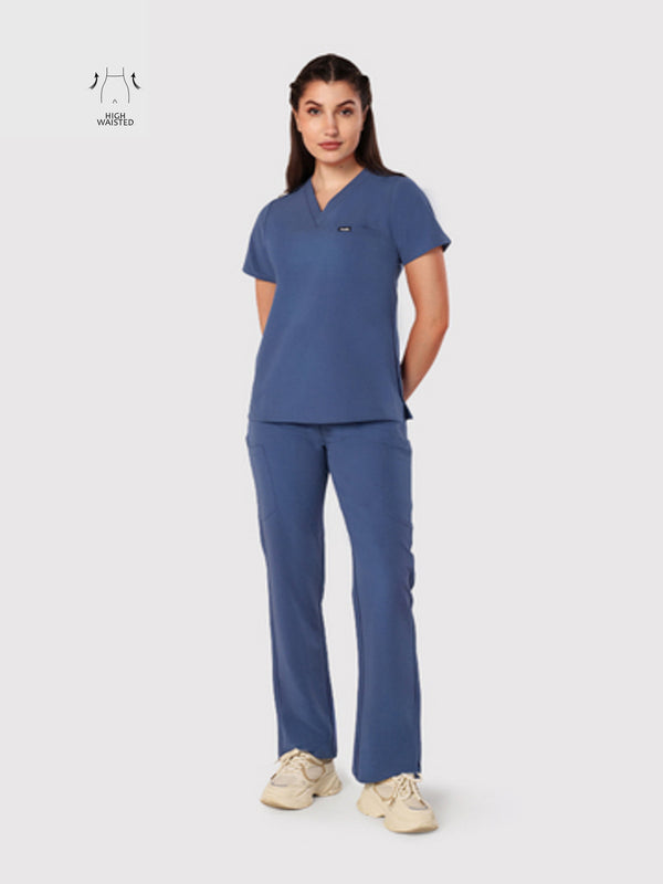 High Waisted Rise Ten-Pocket Cargo Scrub Pant