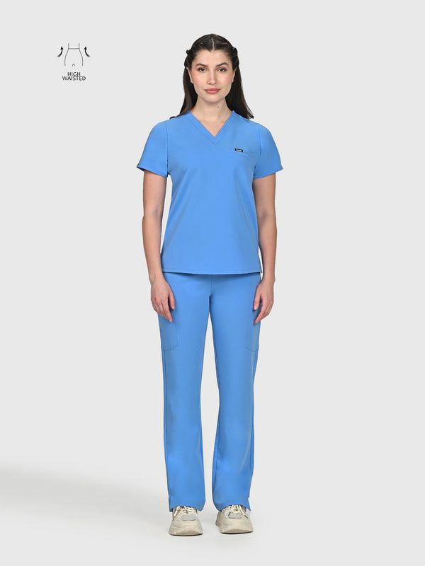 High Waisted Rise Ten-Pocket Cargo Scrub Pant