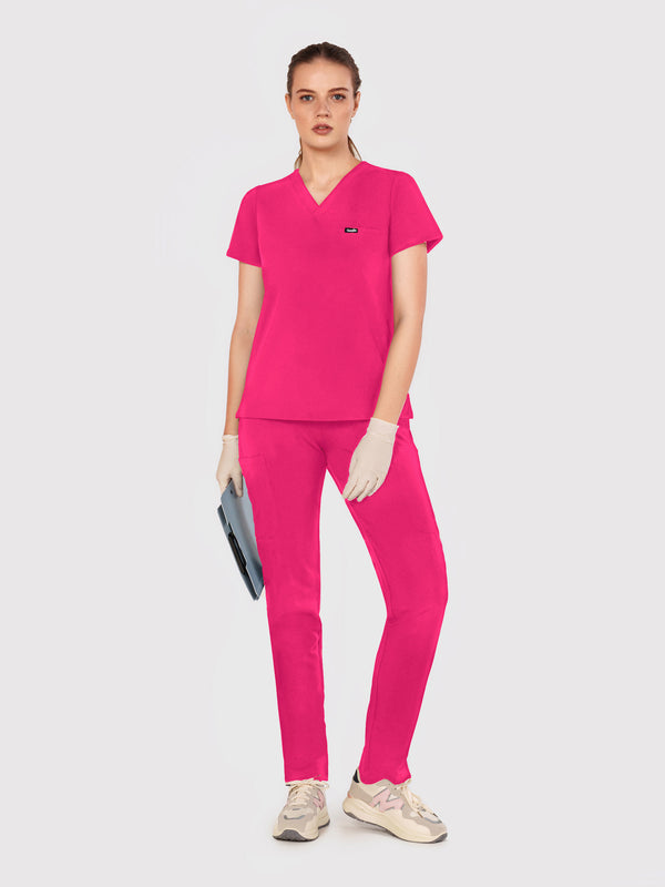 Sleek Eight-Pocket Slim Scrub Pant