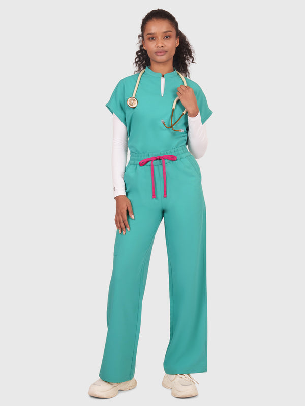 Elan High Waisted Wide-Leg Scrub Pant