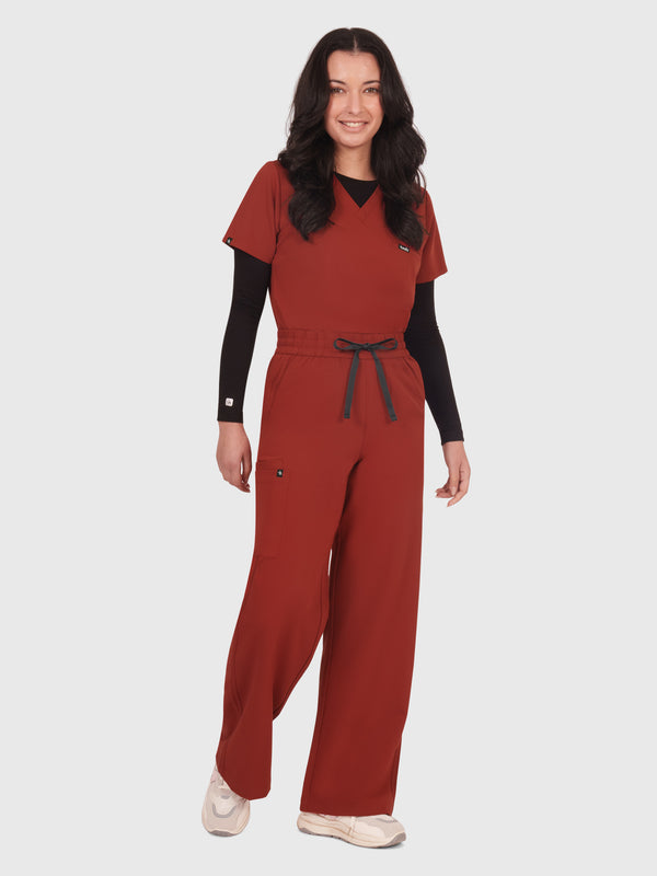 Elan High Waisted Wide-Leg Scrub Pant
