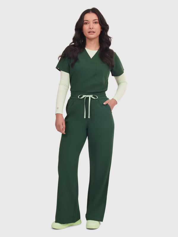 Elan High Waisted Wide-Leg Scrub Pant