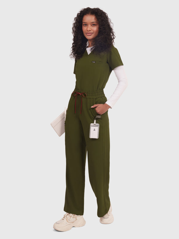 Elan High Waisted Wide-Leg Scrub Pant