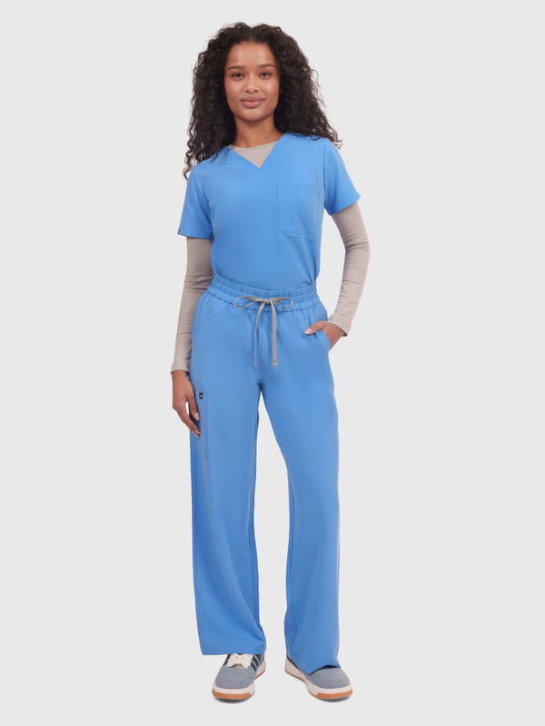 Elan High Waisted Wide-Leg Scrub Pant