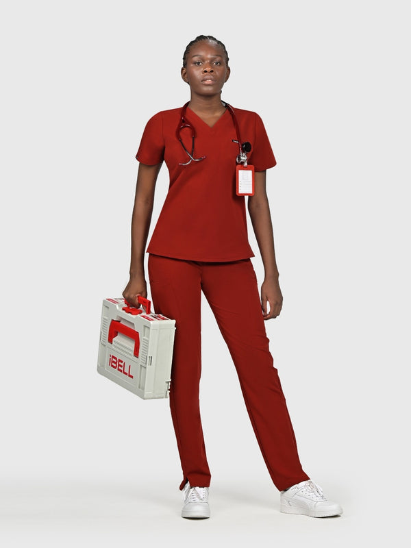Sleek Eight-Pocket Slim Scrub Pant
