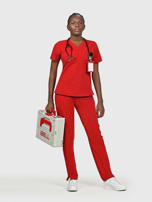 Sleek Eight-Pocket Slim Scrub Pant
