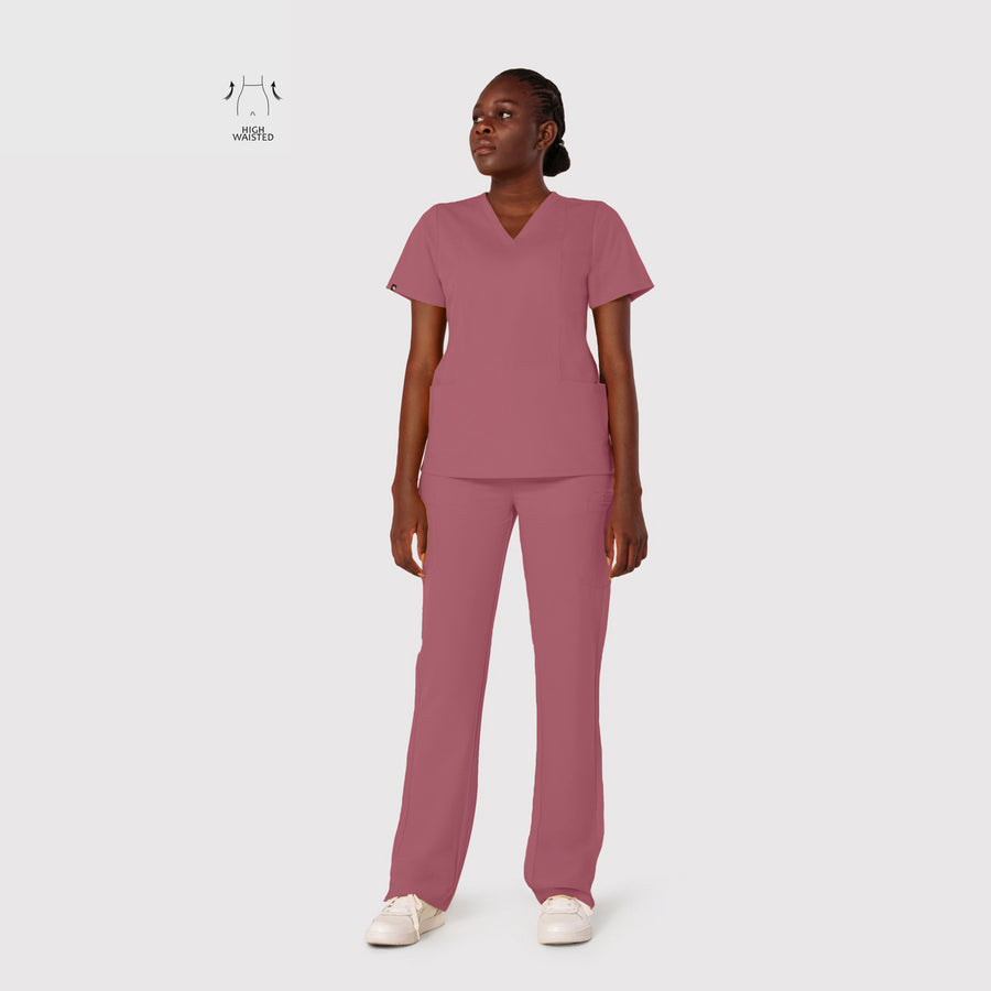 High Waisted Rise Ten-Pocket Cargo Scrub Pant
