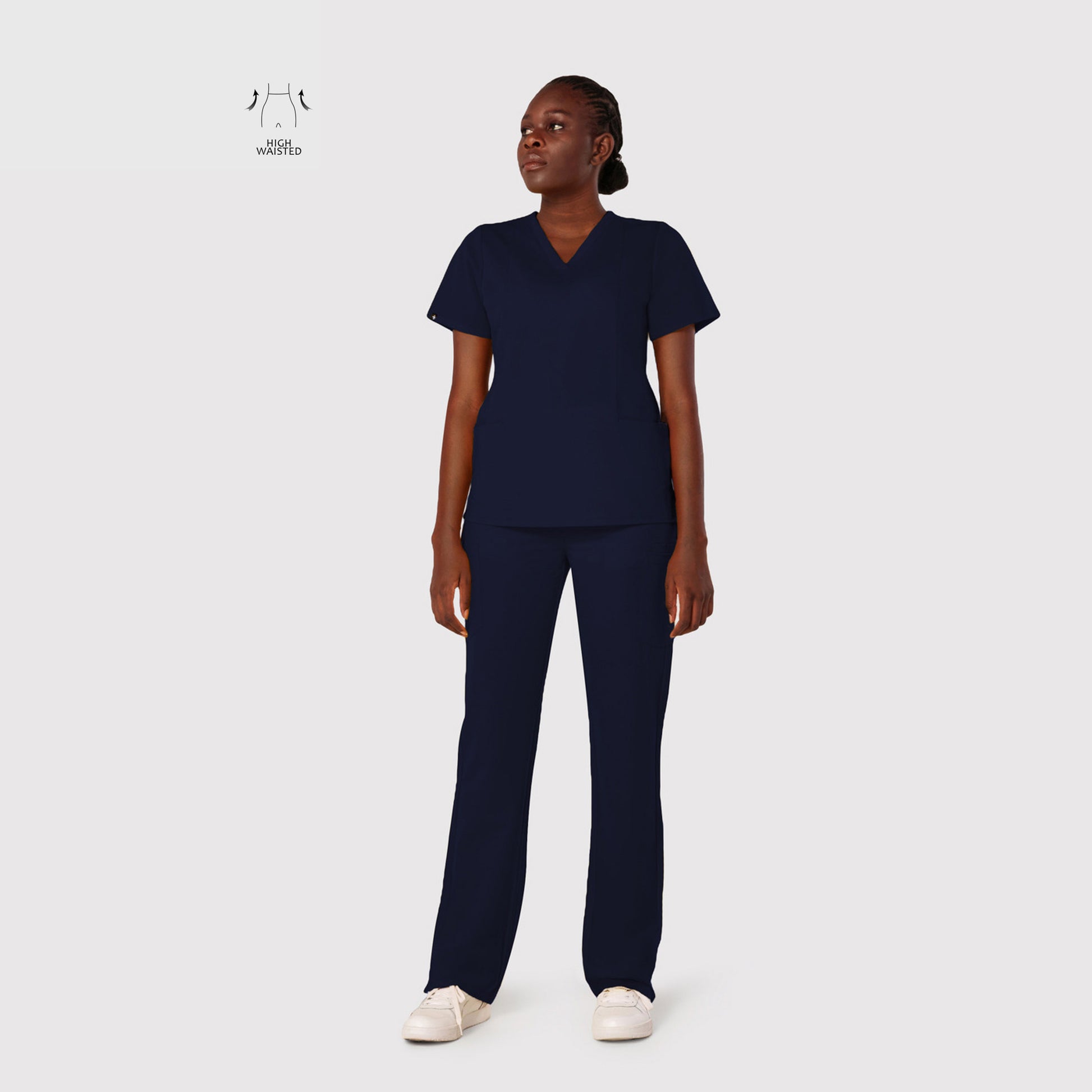 High Waisted Rise Ten-Pocket Cargo Scrub Pant