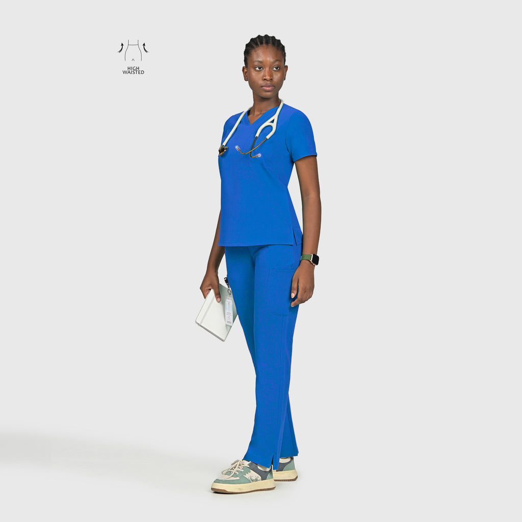 High Waisted Rise Ten-Pocket Cargo Scrub Pant