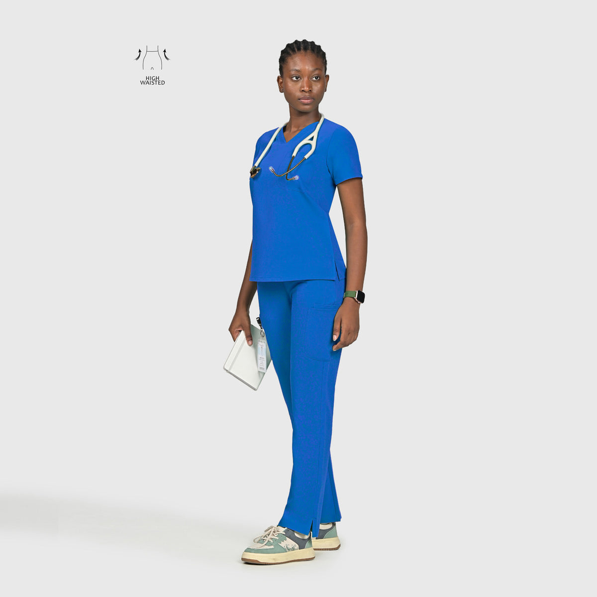 High Waisted Rise Ten-Pocket Cargo Scrub Pant
