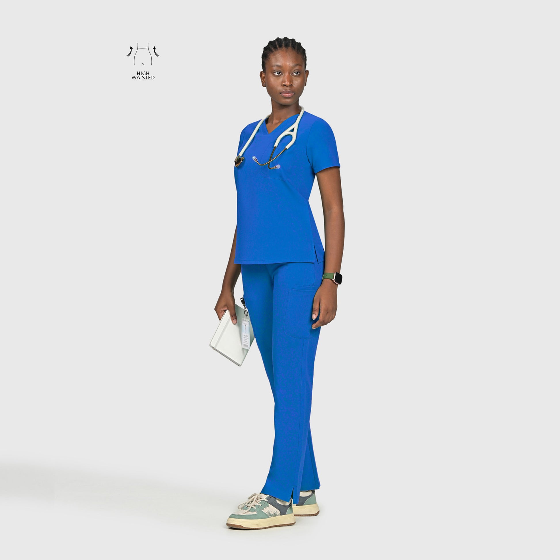 High Waisted Rise Ten-Pocket Cargo Scrub Pant