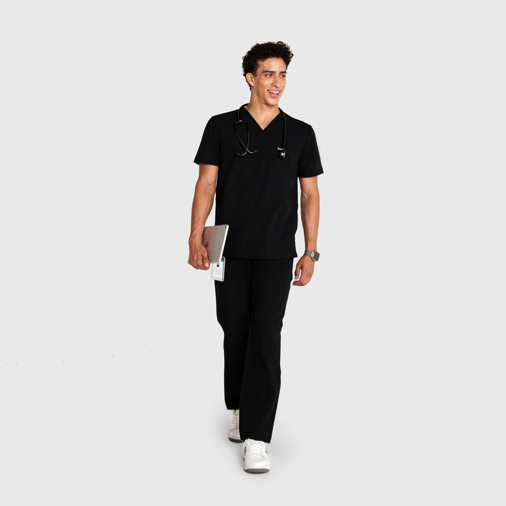 Grid Eight-Pocket Cargo Scrub Pant