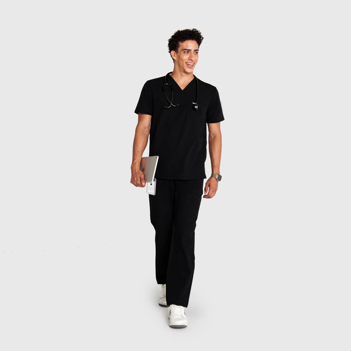 Grid Eight-Pocket Cargo Scrub Pant