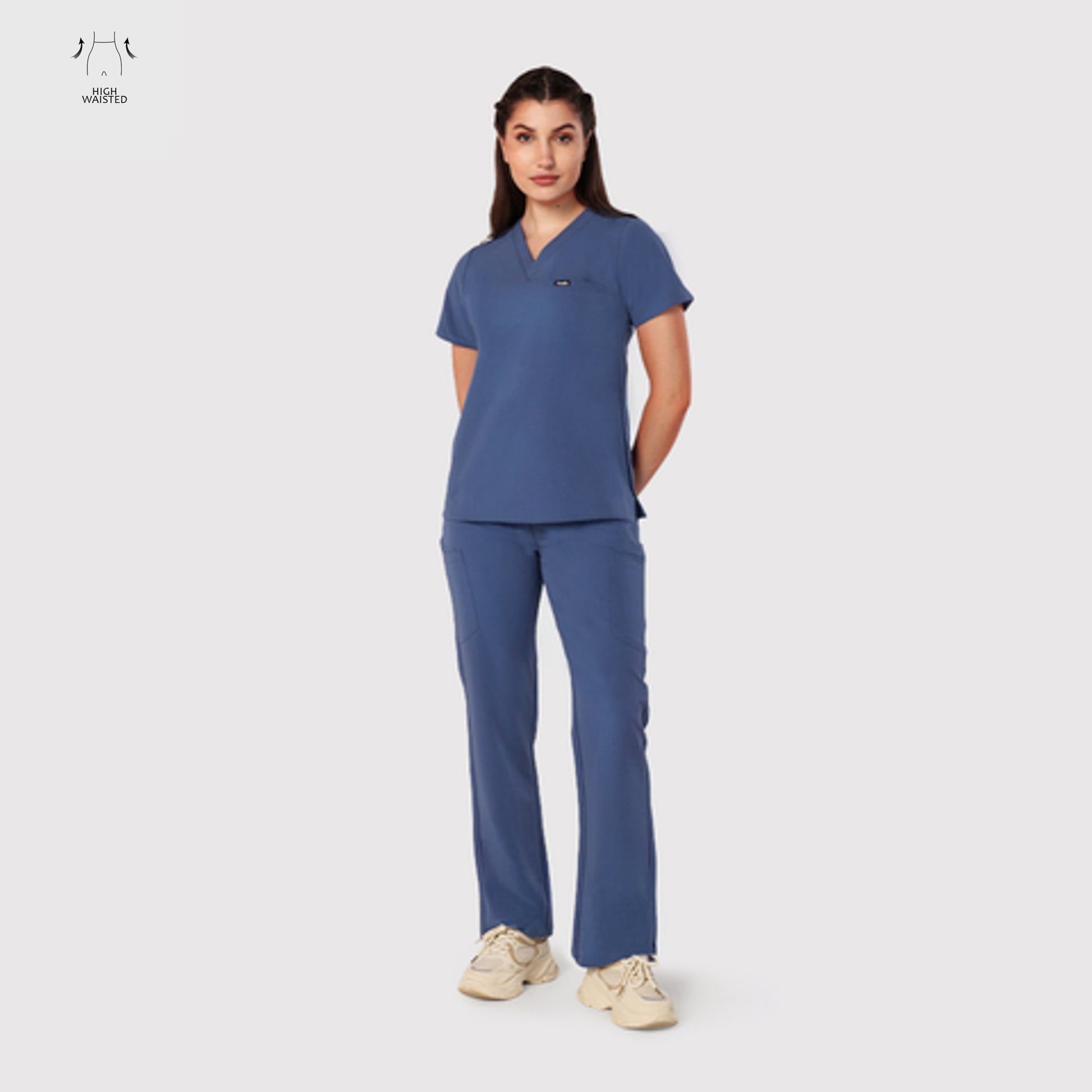 High Waisted Rise Ten-Pocket Cargo Scrub Pant