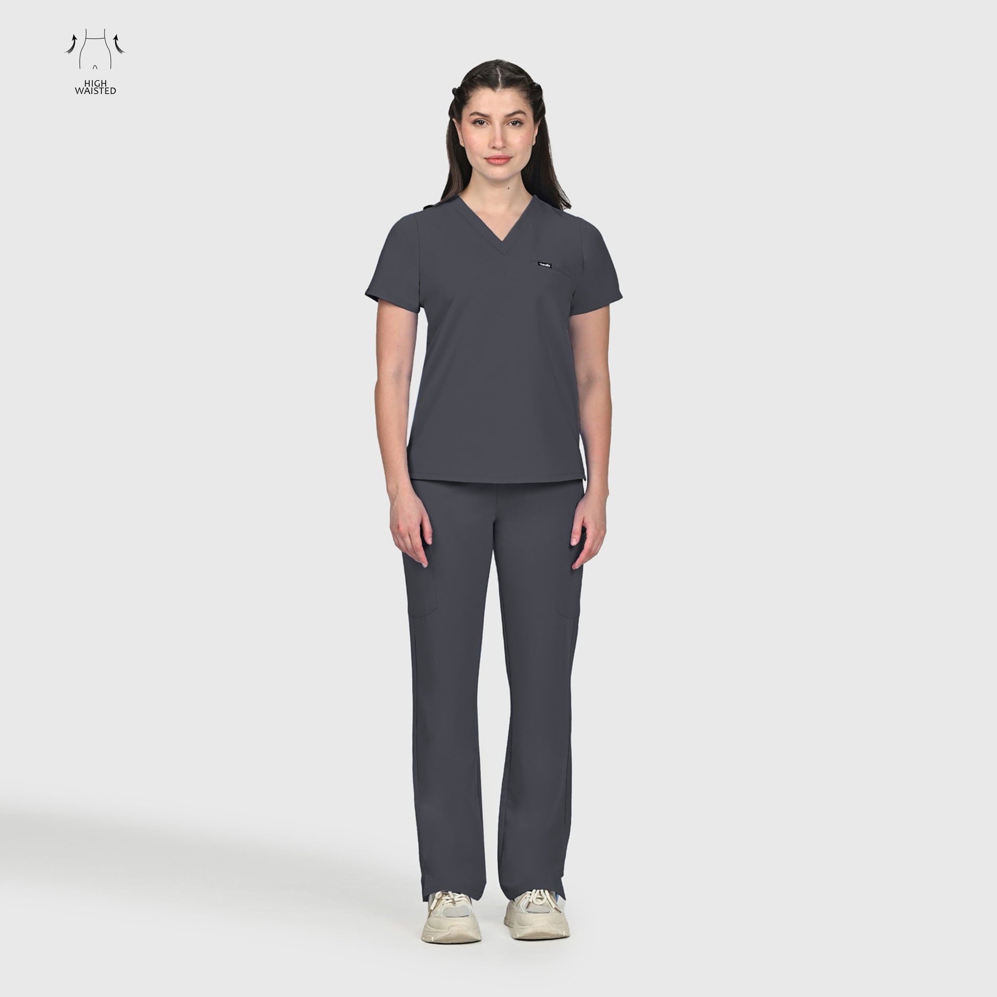 High Waisted Rise Ten-Pocket Cargo Scrub Pant