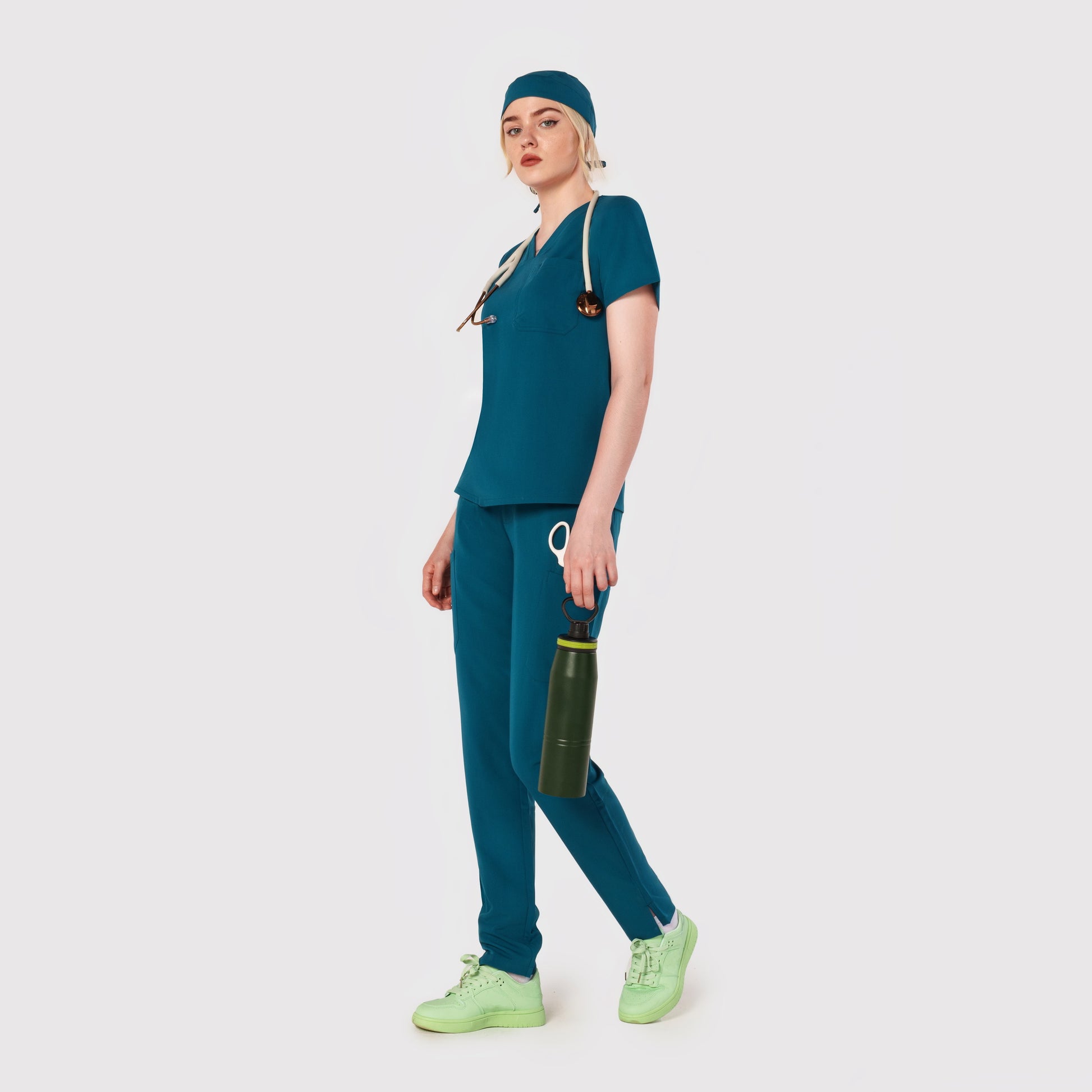 Sleek Eight-Pocket Slim Scrub Pant