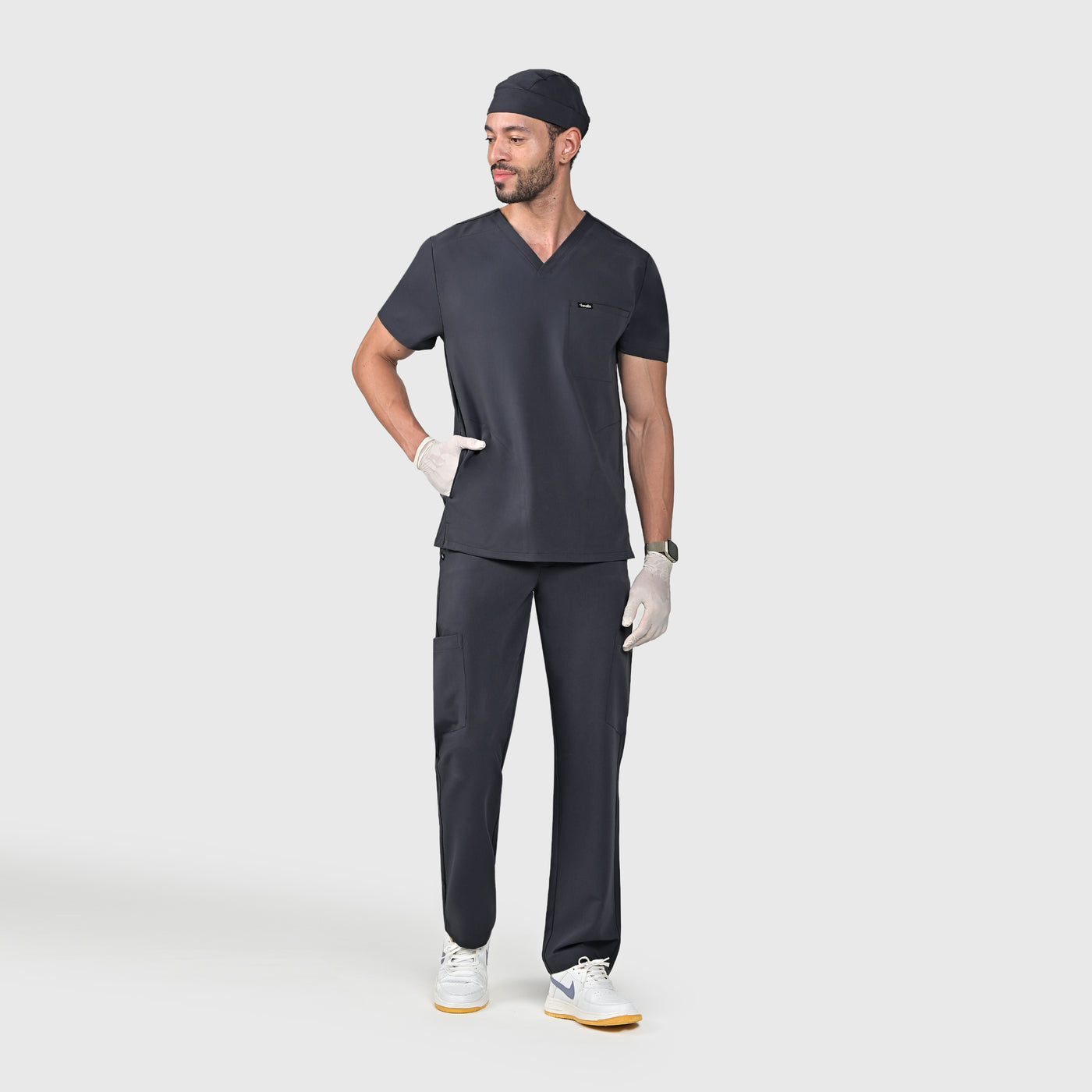 Grid Eight-Pocket Cargo Scrub Pant