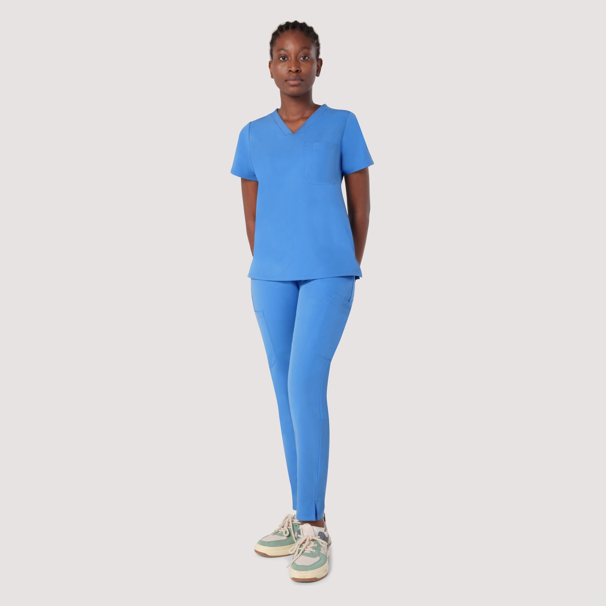 Sleek Eight-Pocket Slim Scrub Pant