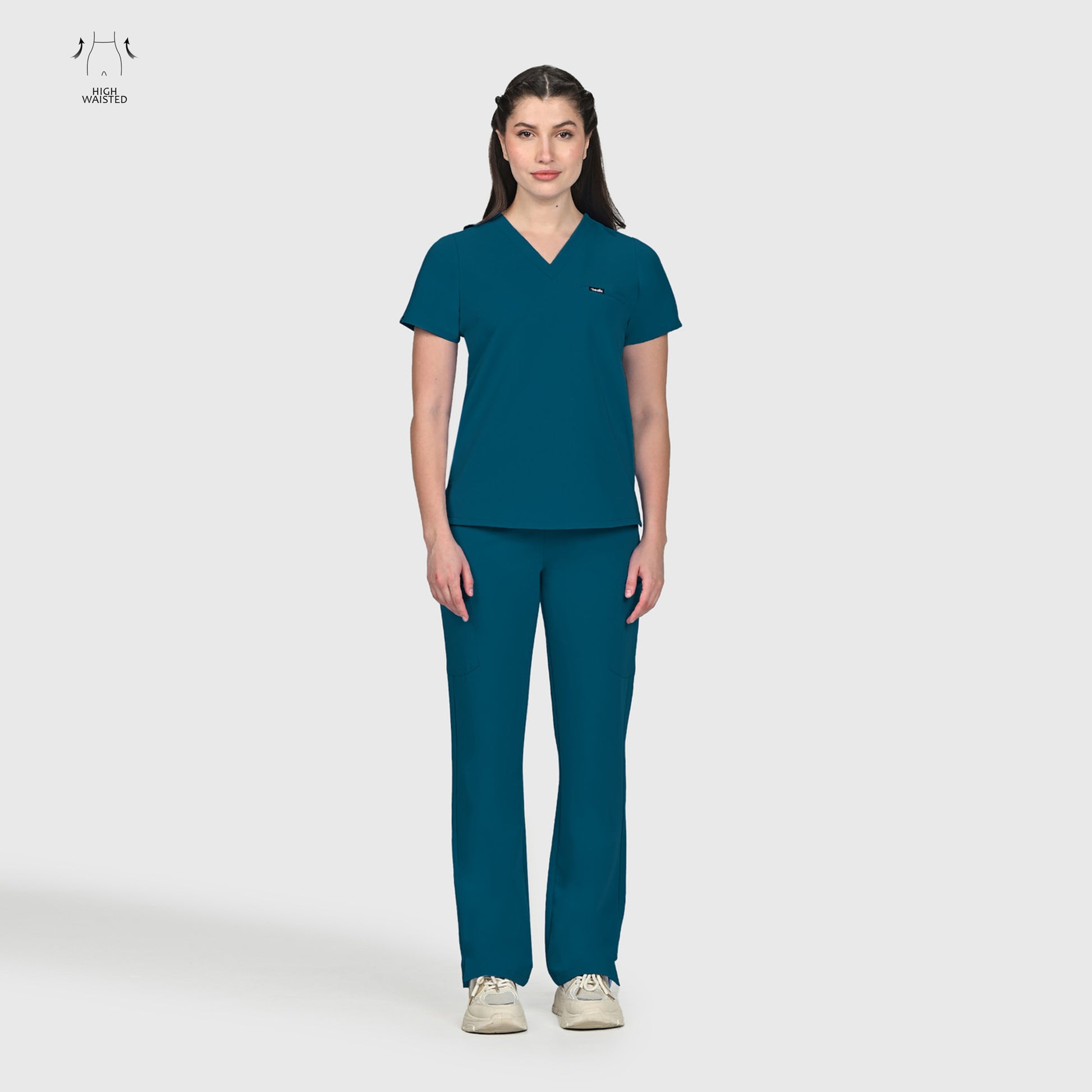 High Waisted Rise Ten-Pocket Cargo Scrub Pant