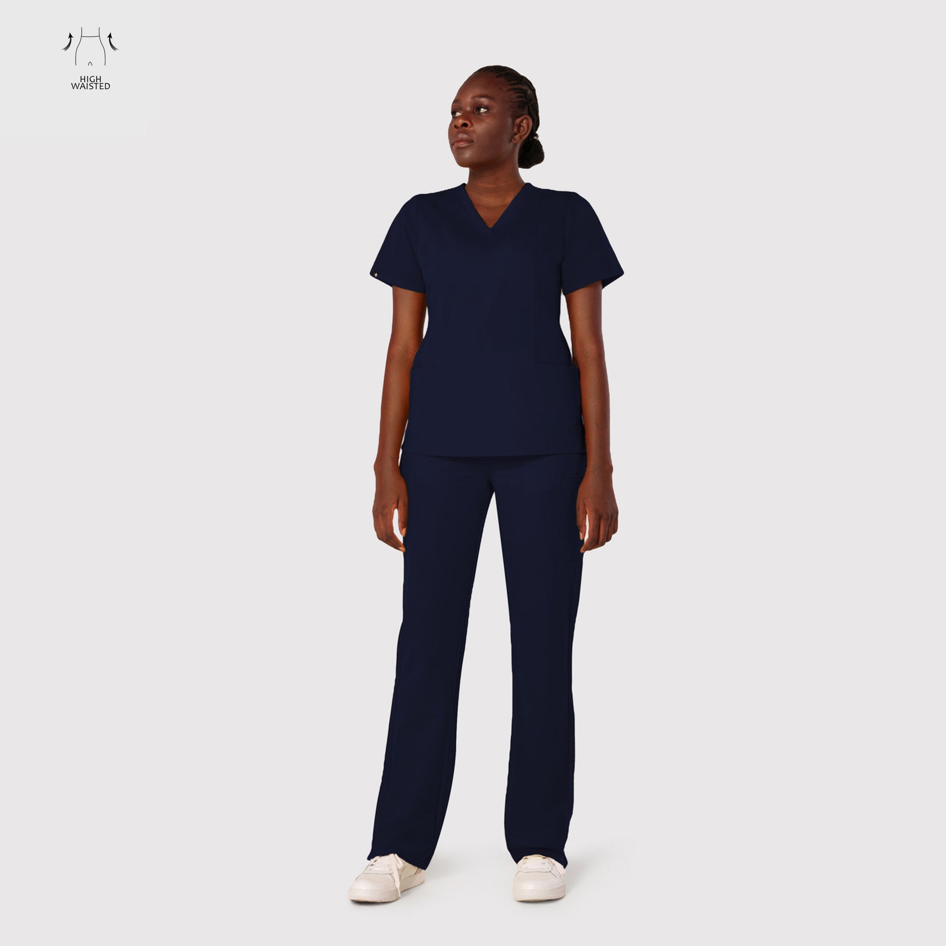 High Waisted Rise Ten-Pocket Cargo Scrub Pant