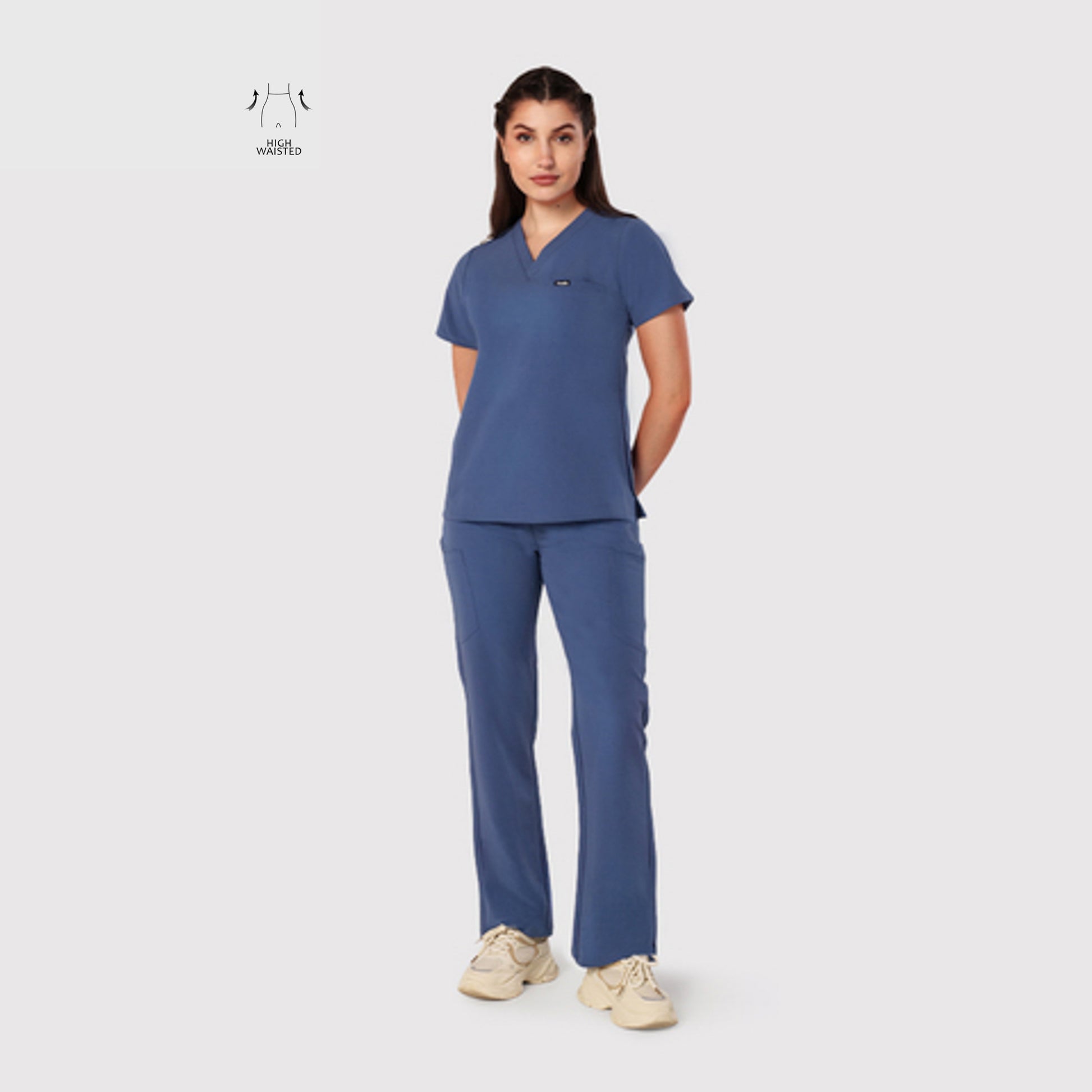 High Waisted Rise Ten-Pocket Cargo Scrub Pant