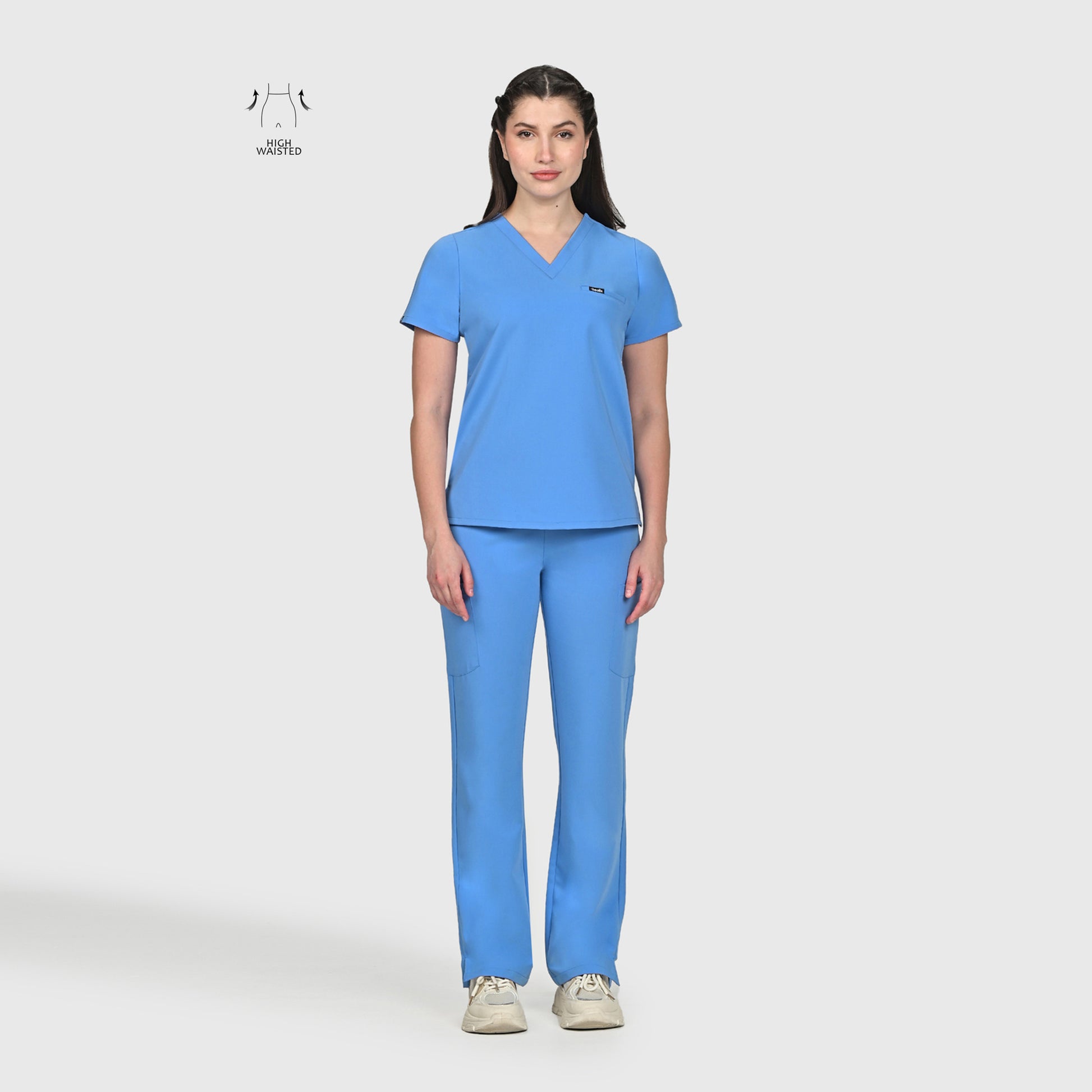 High Waisted Rise Ten-Pocket Cargo Scrub Pant