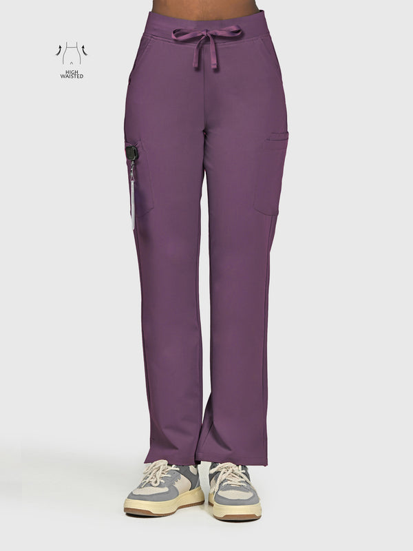 High Waisted Rise Ten-Pocket Cargo Scrub Pant