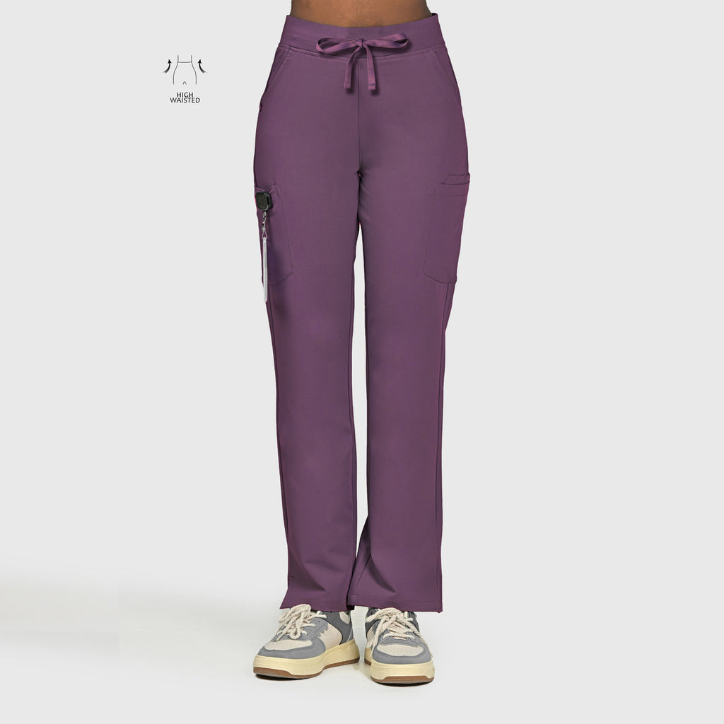 High Waisted Rise Ten-Pocket Cargo Scrub Pant