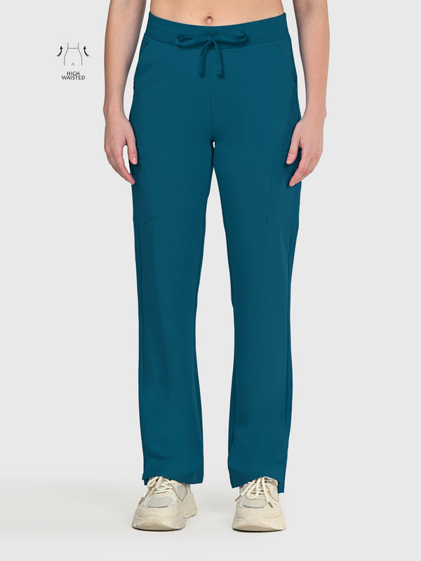 High Waisted Rise Ten-Pocket Cargo Scrub Pant