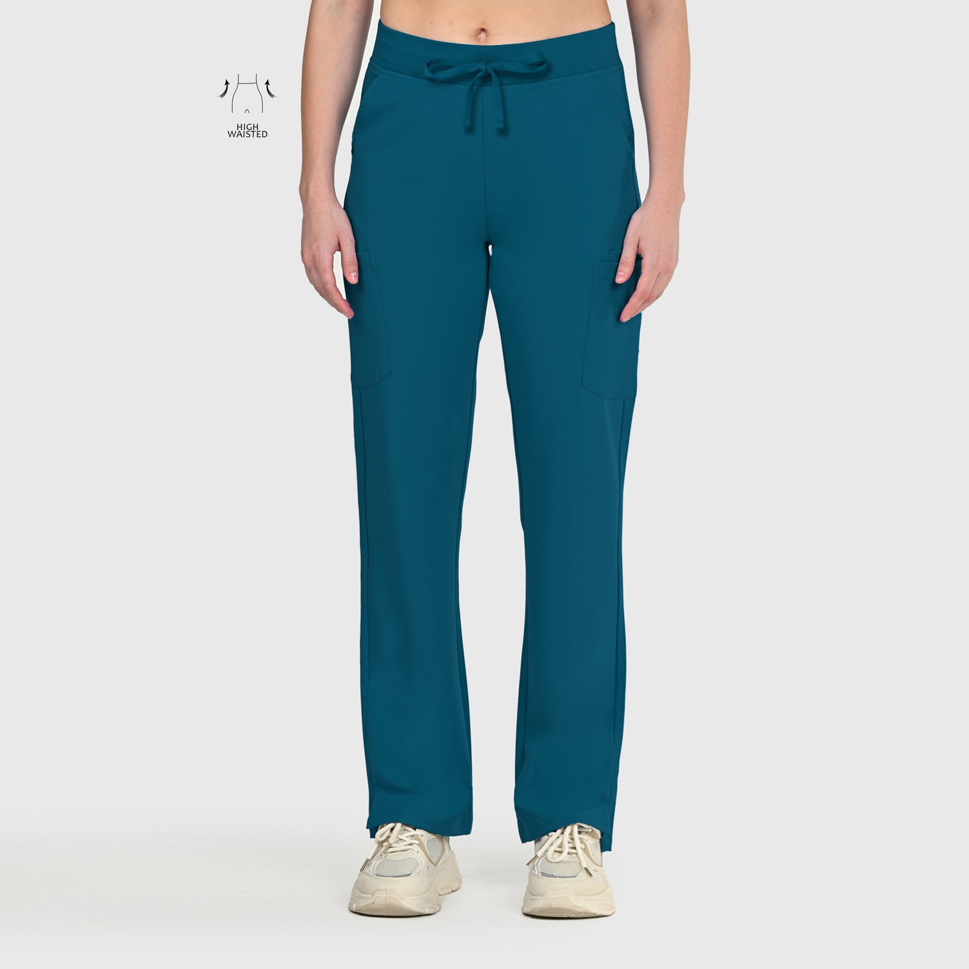 High Waisted Rise Ten-Pocket Cargo Scrub Pant