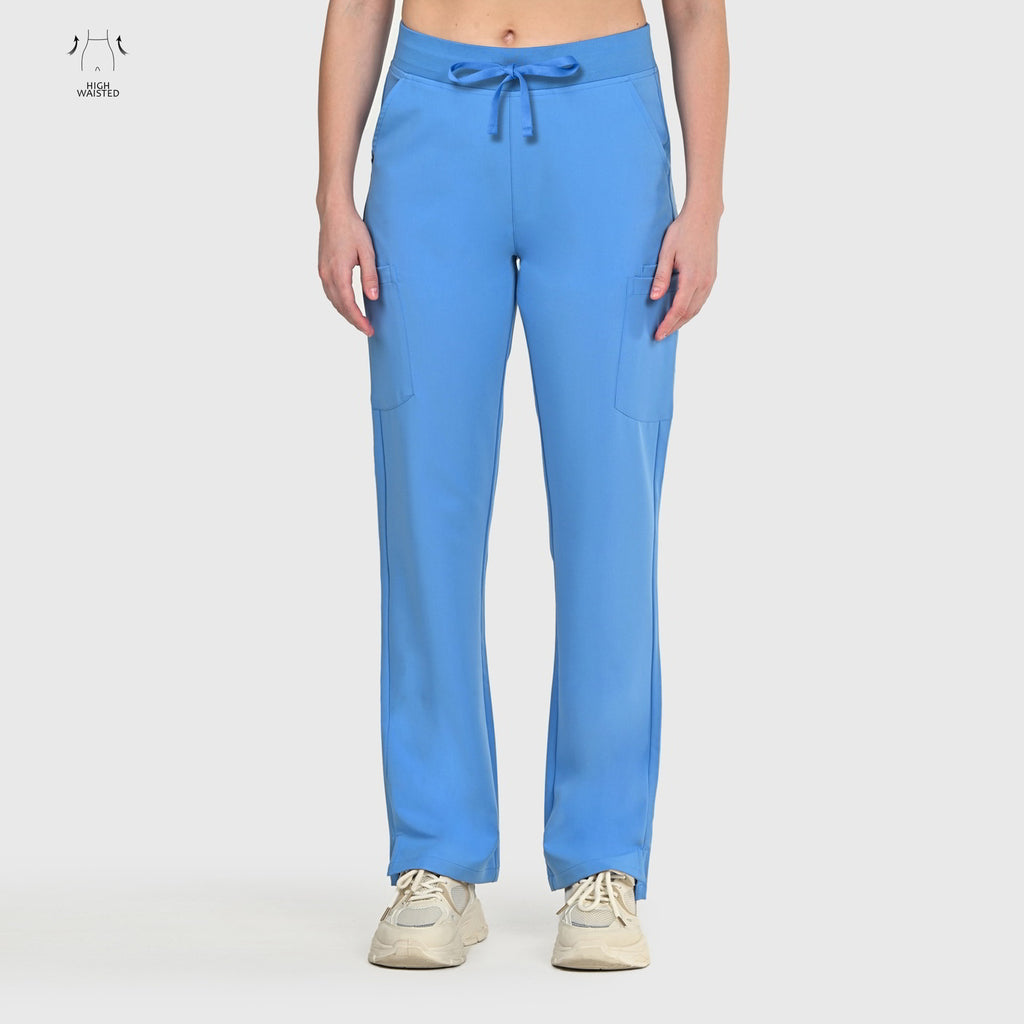 High Waisted Rise Ten-Pocket Cargo Scrub Pant