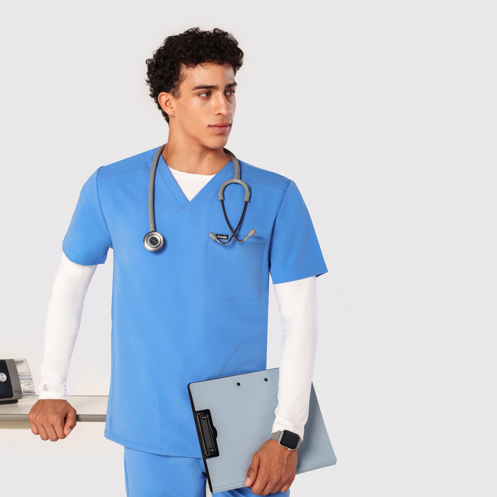Trio Three-Pocket Scrub Top