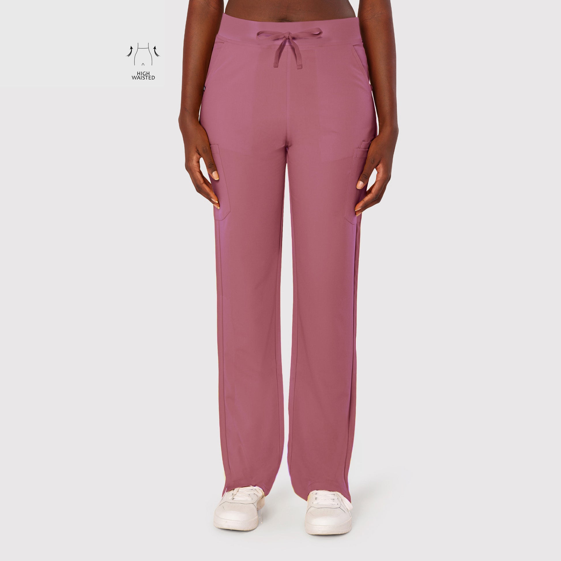High Waisted Rise Ten-Pocket Cargo Scrub Pant