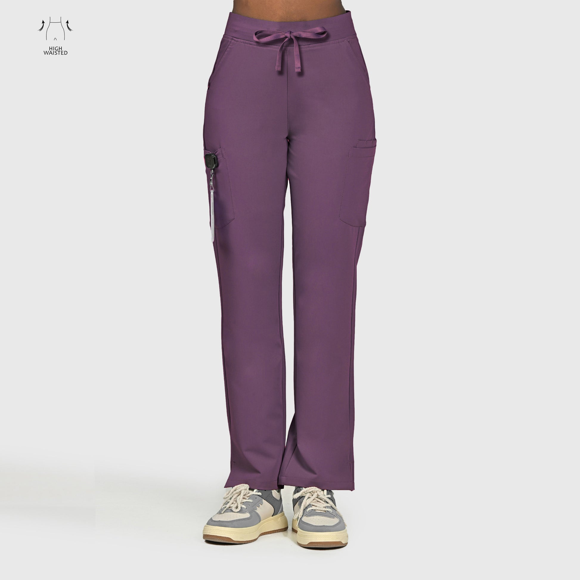 High Waisted Rise Ten-Pocket Cargo Scrub Pant