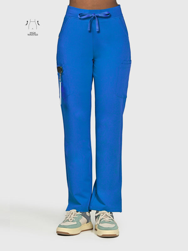 High Waisted Rise Ten-Pocket Cargo Scrub Pant
