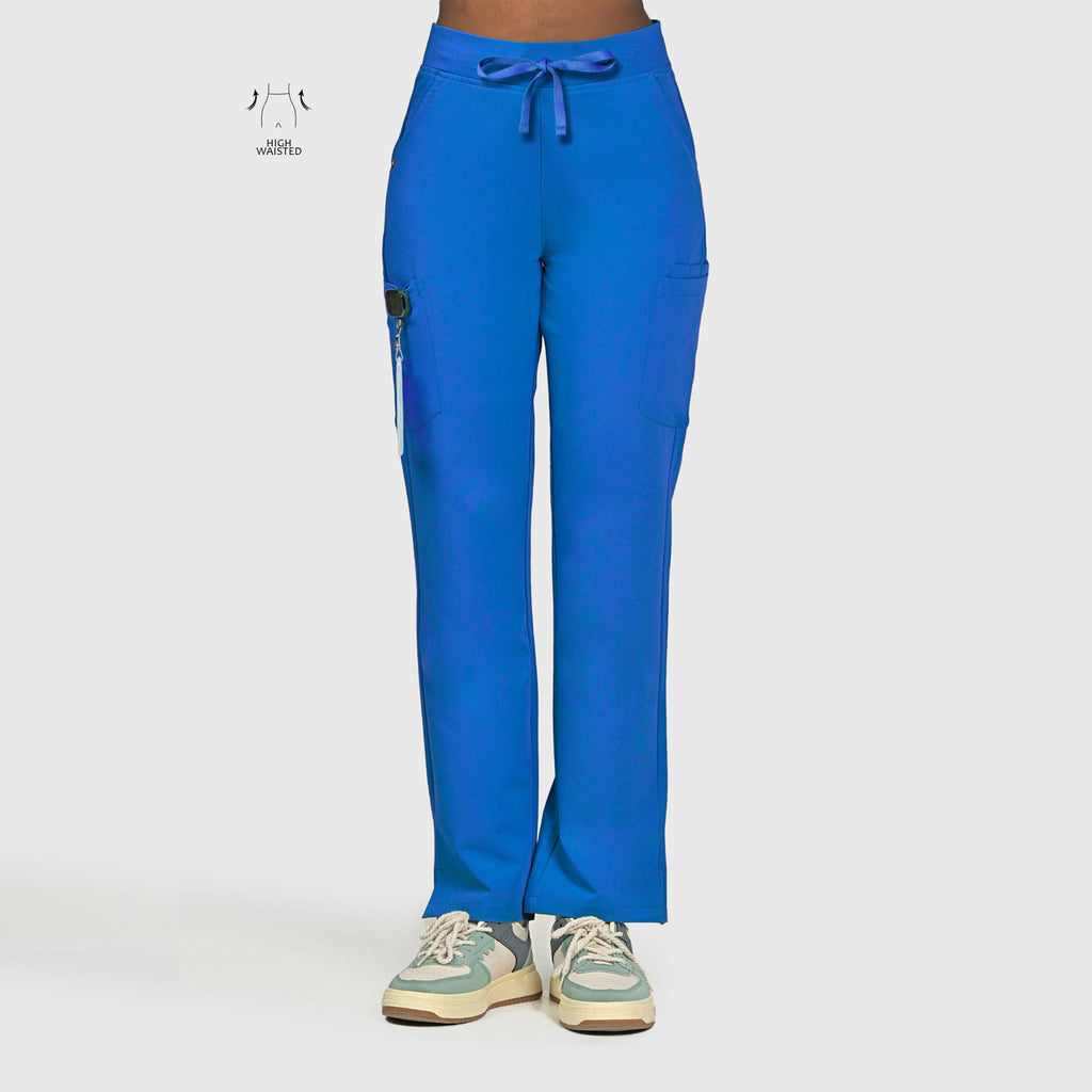 High Waisted Rise Ten-Pocket Cargo Scrub Pant