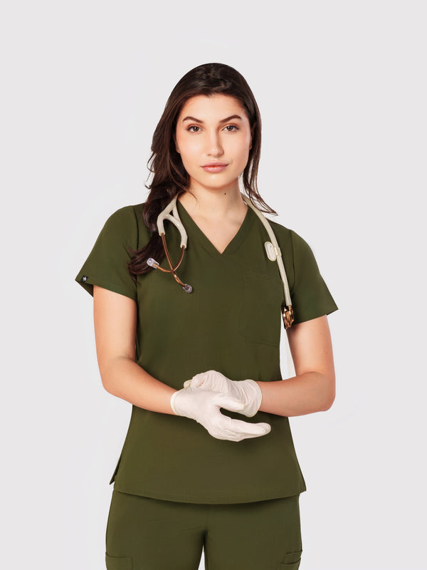 Seam Two-Pocket Scrub Top